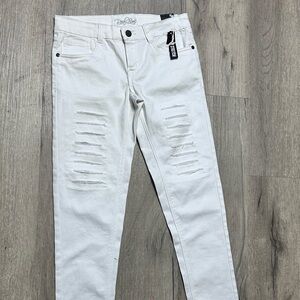 Real Love Kids' White Distressed Skinny Jeans sz14